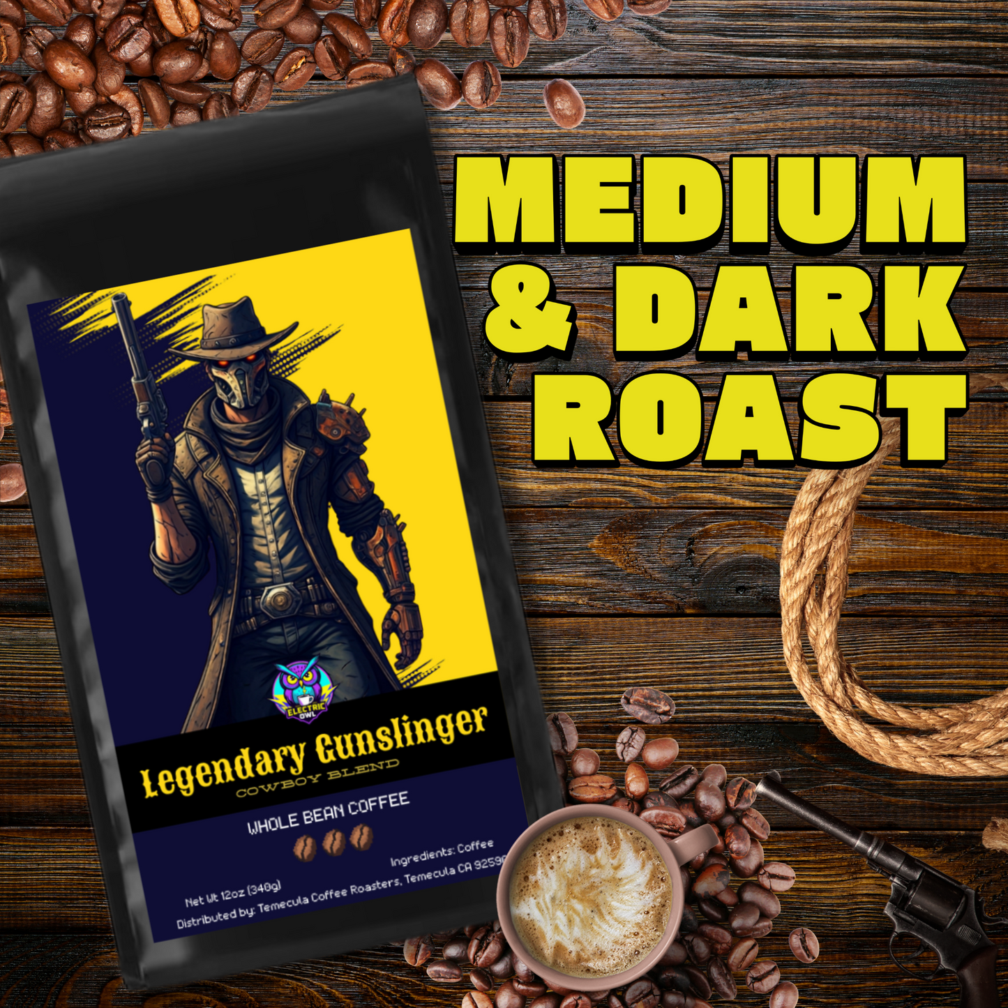 Legendary Gunslinger Medium & Dark Roast Coffee