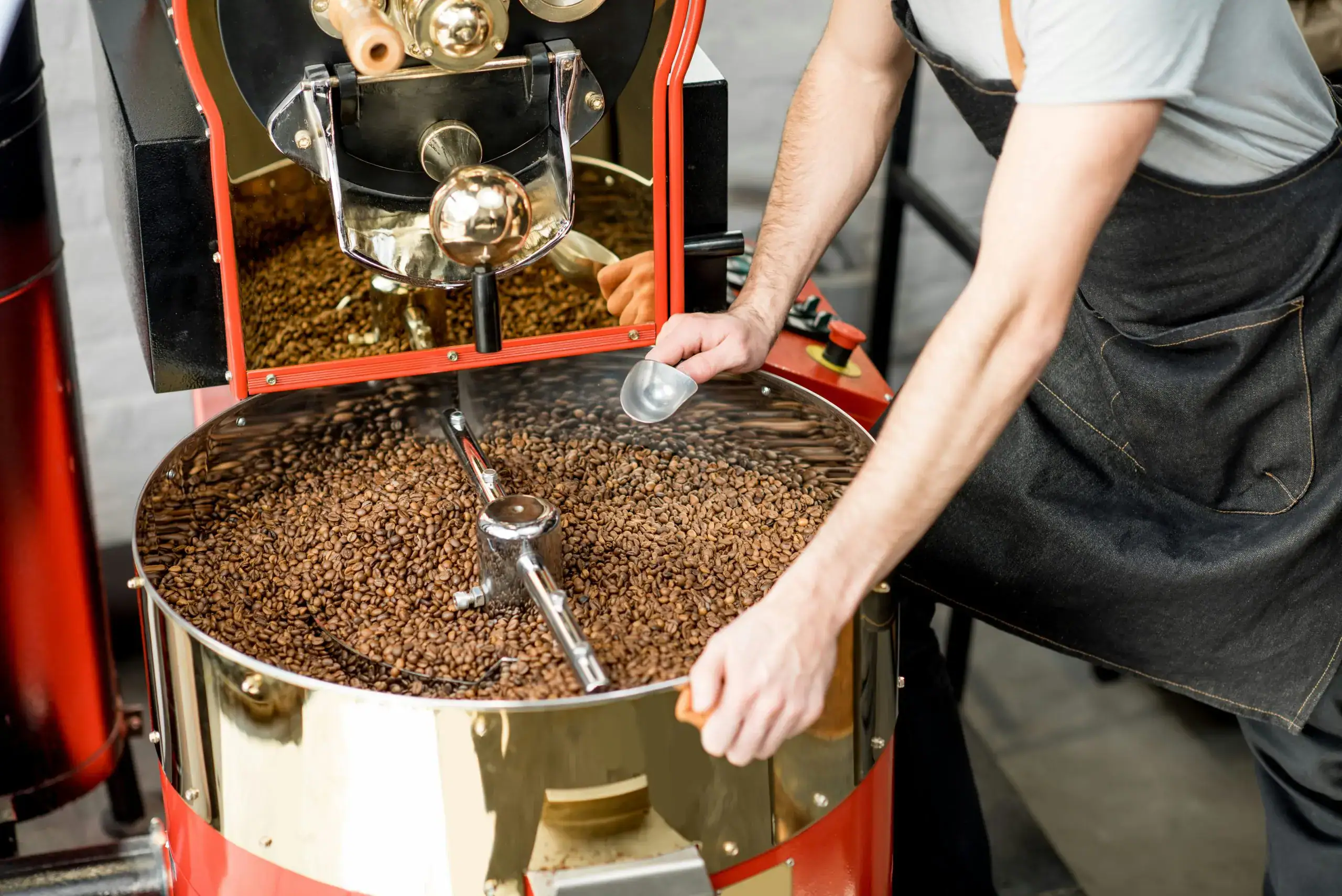 Coffee being fresh roasted