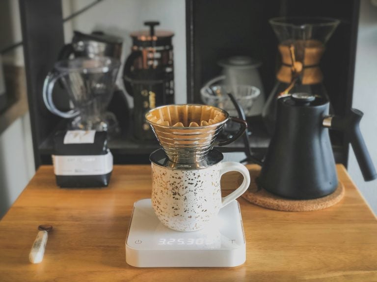 Pour over coffee brewing